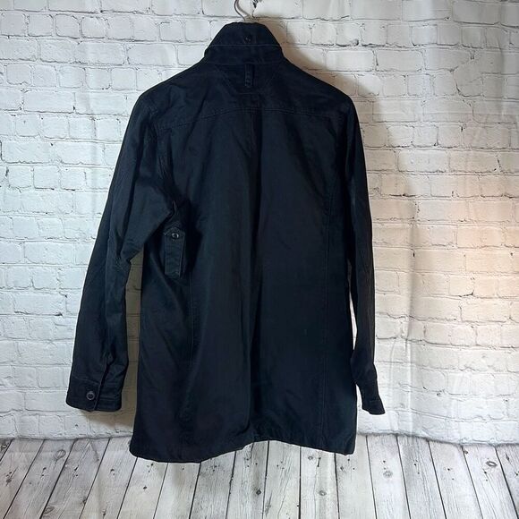 G Star Raw Raw Correct Mens Black Denim Jacket Trench Coat size L Large Cotton - Picture 7 of 15